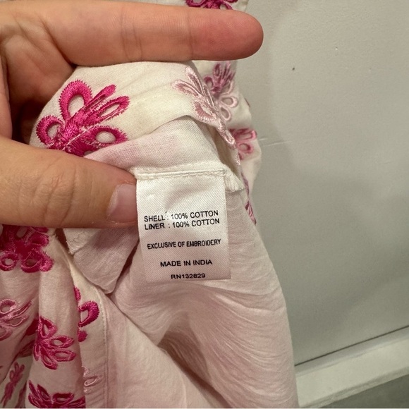 Lovers + Friends Reece Midi Dress Front Slit Embroidered Eyelet Flower Small - Picture 7 of 9